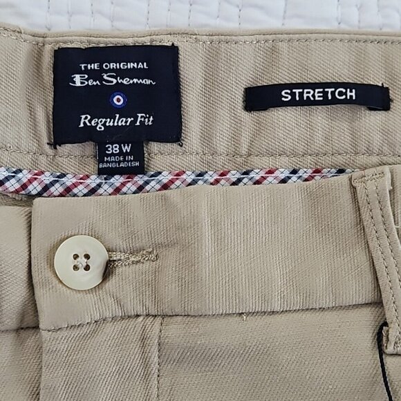 Ben Sherman Stretch Chino Shorts Men's 38 Tan Regular Fit 7" Inseam NEW NWT Luxe - Picture 9 of 14